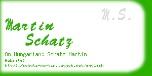 martin schatz business card